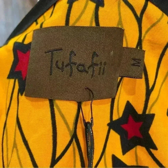 TUFAFII Vibrant Long Open Kimono Jacket Created by African Artisans NWT Size M - Picture 8 of 8